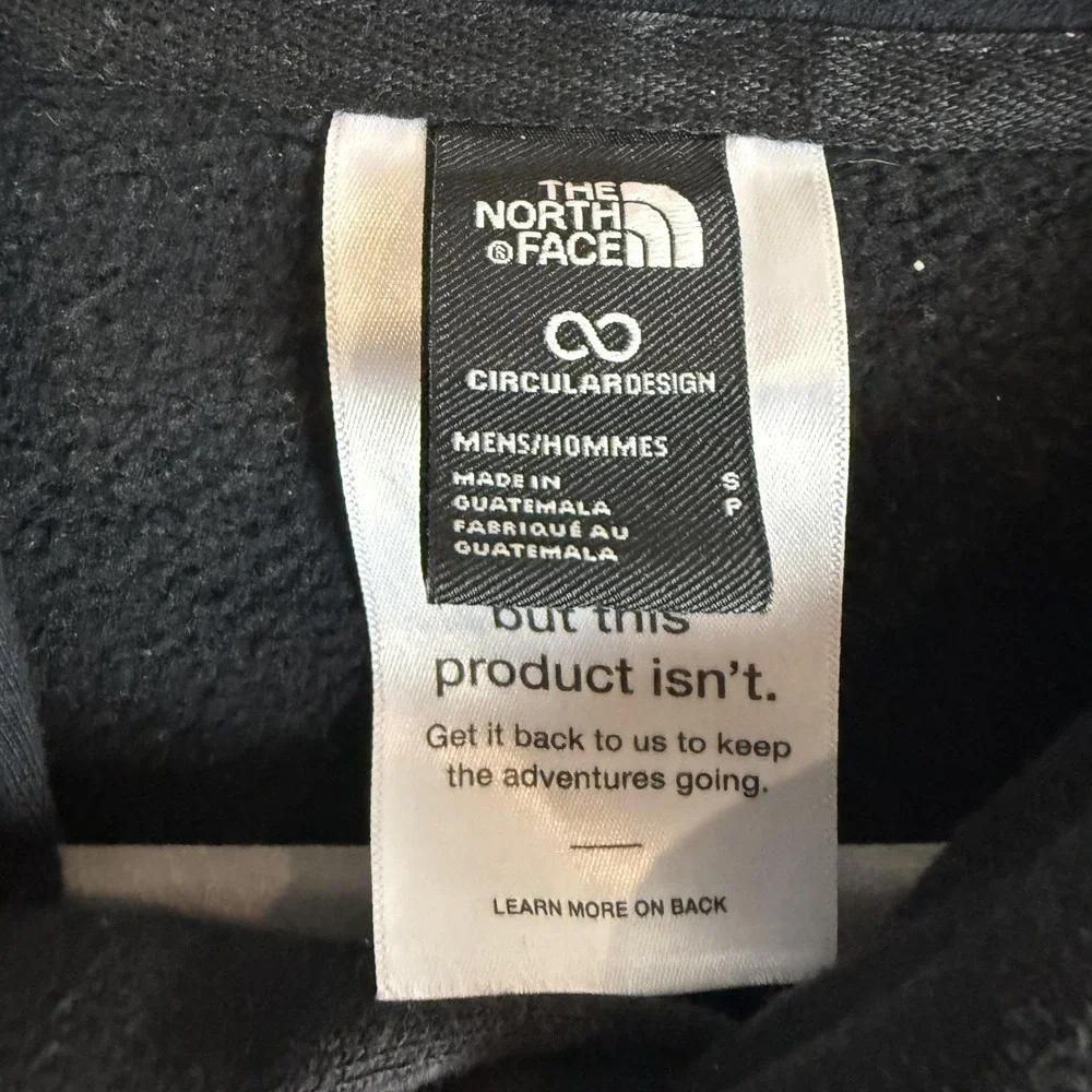 The North Face Hoodie Mens Small Black Pullover Fleece Big Logo‎ Kangaroo